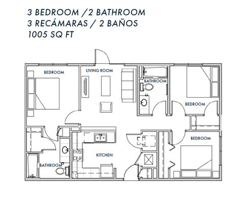 3 bedroom 2 bath